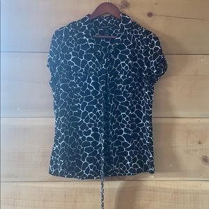 White House Black Market giraffe print silk shirt